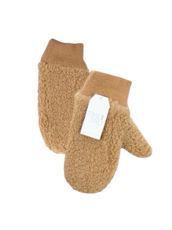 Time and Tru Accessories - Time And Tru Faux Sherpa Teddy Mittens